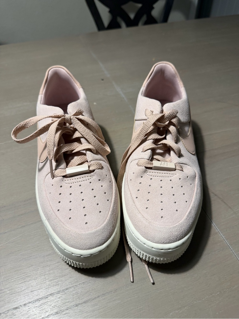 Nike Women’s Light Pink Suede Platform Sneakers